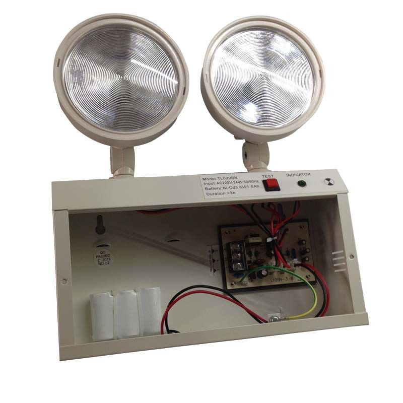 2W Twin Spot LED noodgeval licht staal behuizing Ni-Cd batterij 3 uur Duur TL020BN