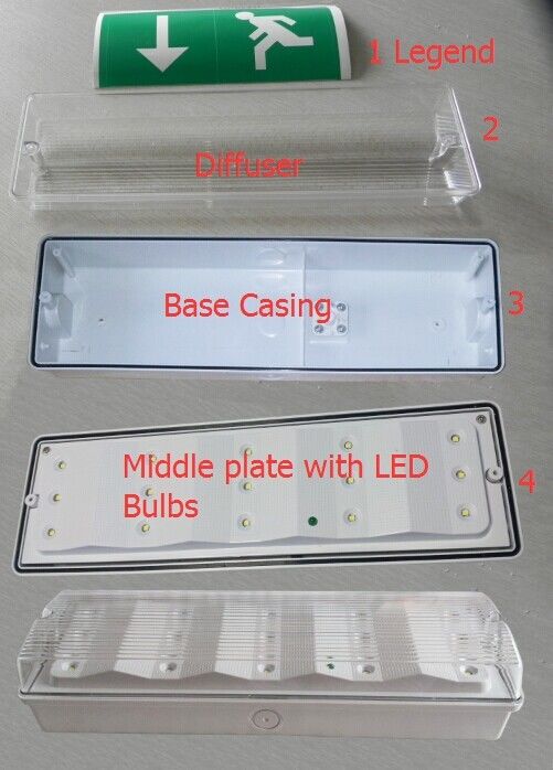 Oplaadbaar waterdicht noodlicht 3W LED natte locatie Buiten ABS behuizing IP65 L102M