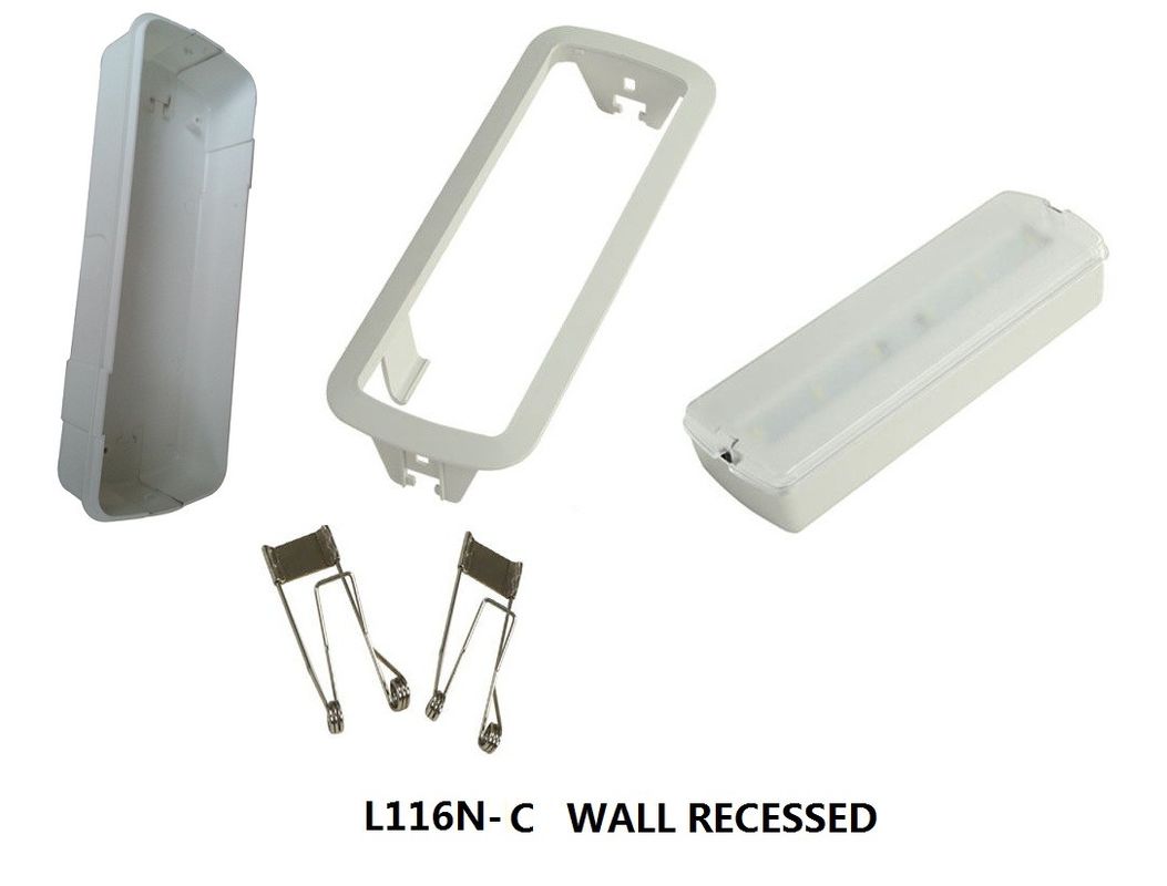 Wand Inbouw Oplaadbare Noodverlichting LED met Batterij Back-up IP20 SMD 5730 L116M-C