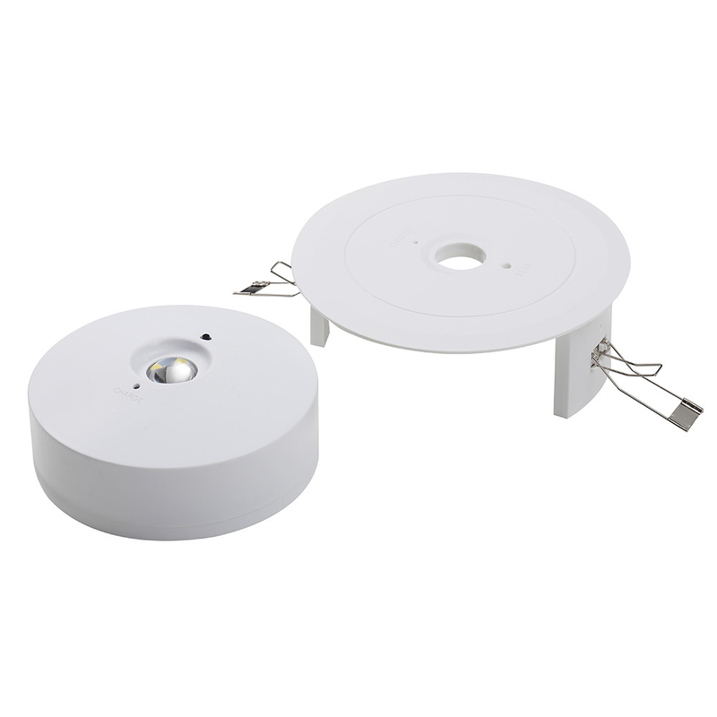 -10 °C tot 55 °C plafond noodlicht met 3 uur noodduur en 600 mAh batterijcapaciteit