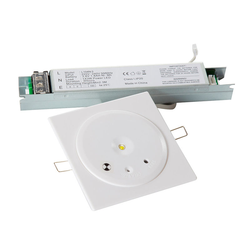 3 uur duur LED noodlicht met 3W SMD witte LED voor plafond ingebouwd gemonteerd