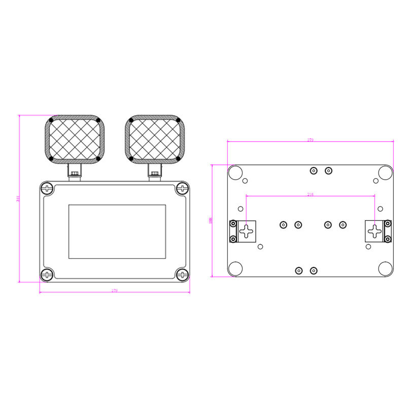 12W LED Twin Spot noodlicht IP65 waterdicht 6500K koud wit 3 uur Duur