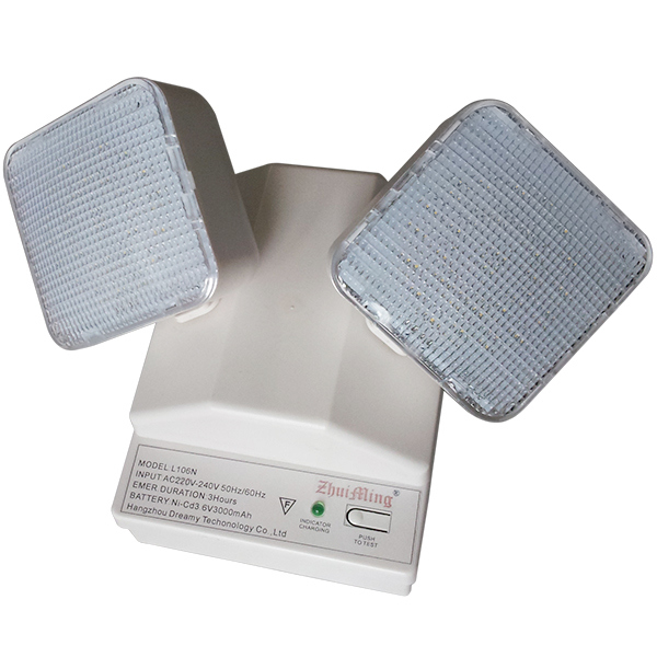 6W Twin Spot LED Noodverlichting 6500K 3.6V 3.0Ah Ni-Cd Batterij PC Behuizing IP20