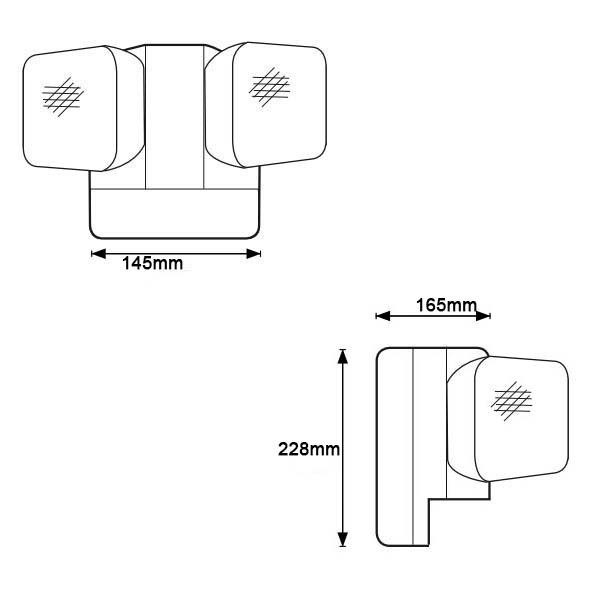 6W Twin Spot LED Noodverlichting 6500K 3.6V 3.0Ah Ni-Cd Batterij PC Behuizing IP20