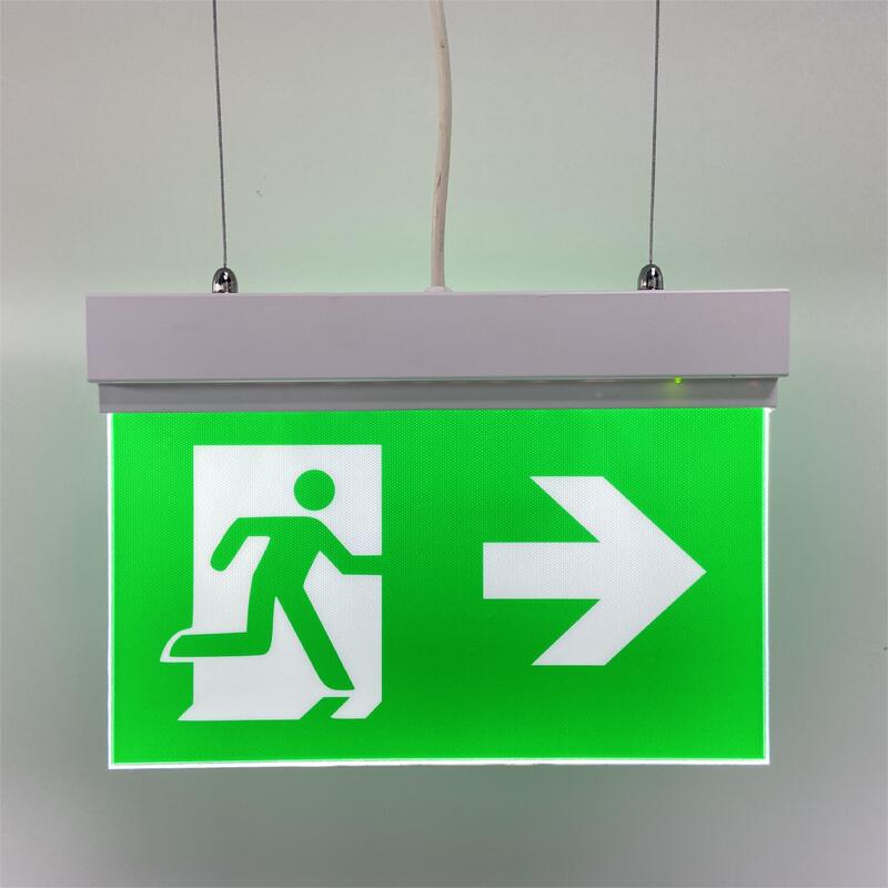 Dubbelzijdig oplaadbaar LED nooduitgangstekens met 3 uur back-up, Li-ion batterij en plastic constructie