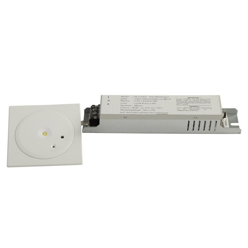 Op maat gemaakte SMD 3W plafondvergrendeld LED nooddownlight Batterij back-up Ni-Mh 3.6V