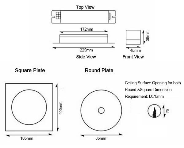 De aangepaste Batterij stelde LED In een nis gezette Plafondnoodsituatie Lichte 50Hz/60Hz (EL1X1AN) in werking